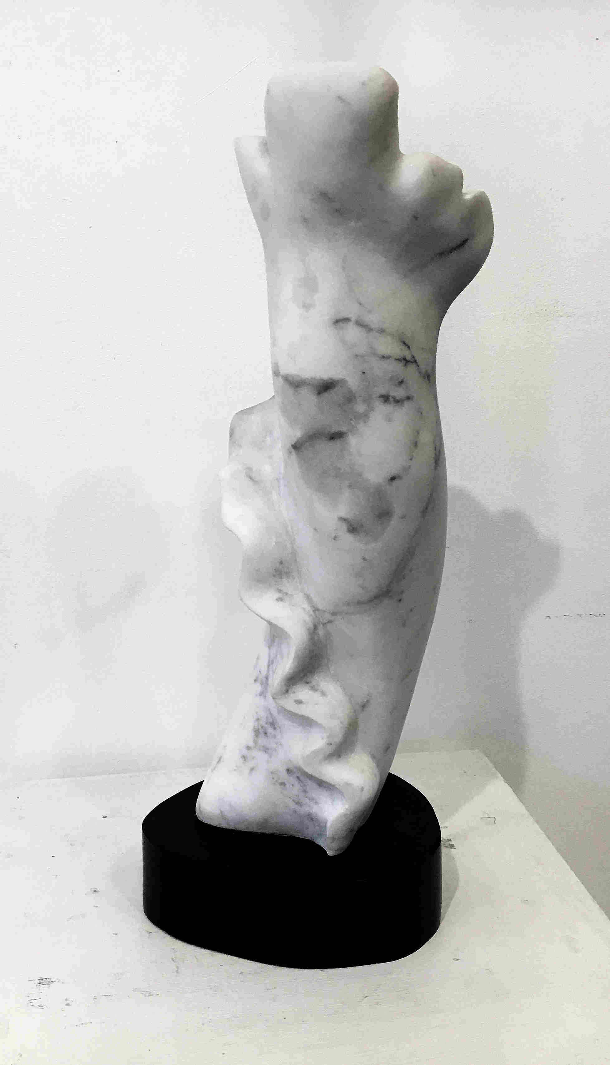 'Prince of Lilies - Carrara Marble with Slate Base' by artist Tom Allan